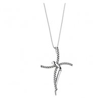 Collana Comete Donna in Oro bianco Diamante 0.15 Ct GLB1124 - GLB1124